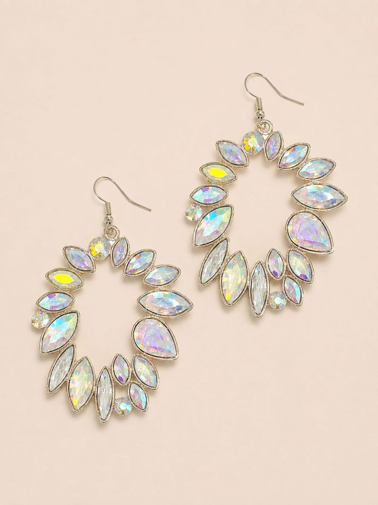 Abstract AB Hoop Earrings
